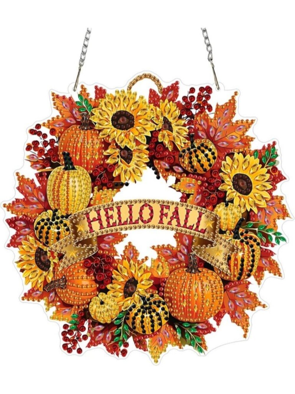 Ghost Diamond Art Hanging Kits Yellow2 Adults Halloween Decor Strong Adhesive
